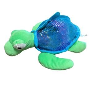 2018 Fun Express Green and Blue Sea Turtle Plush Stuffed Animal 12”